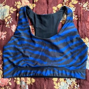 Terez Vibrant Blue and Black Tiger Sports Bra